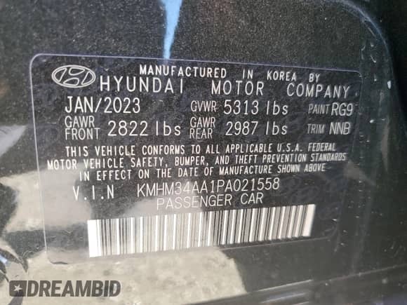 2023 Hyundai Ioniq 6 SEL с VIN KMHM34AA1PA021558, выставлен на аукционе Copart как лот 48663724 с пробегом 7 710 миль миль и . История ставок и продаж доступна на DreamBid. Изображение 14.