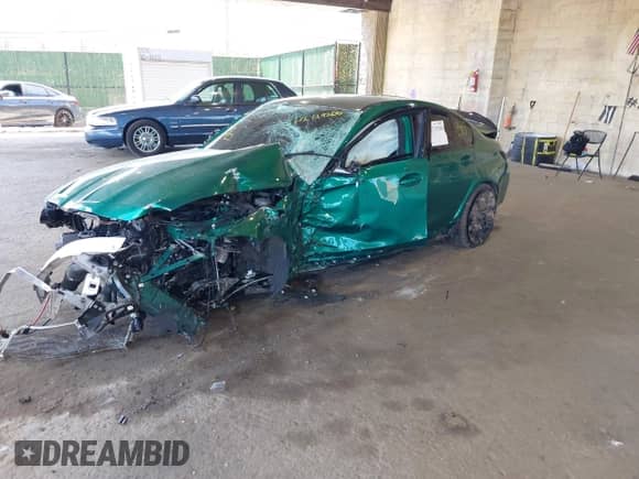 2024 BMW M3 Competition xDrive with VIN WBS43AY04RFS01910, listed as a IAAI auction lot 42129206 with 26,939 mi miles and . Bid and sale history available at DreamBid. Image 2.