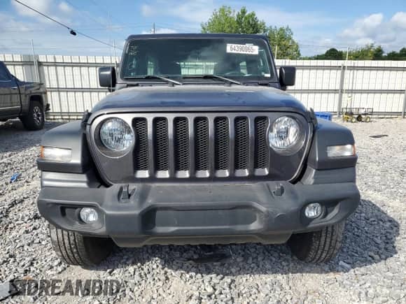 2022 Jeep Wrangler Unlimited Sport with VIN 1C4HJXDGXNW237633, listed as a Copart auction lot 64390065 with 19,428 mi miles and Salvage title. Bid and sale history available at DreamBid. Image 5.