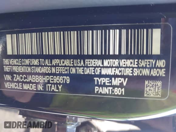 2017 Jeep Renegade Latitude с VIN ZACCJABB8HPE95679, выставлен на аукционе IAAI как лот 42718826 с пробегом 96 940 миль миль и . История ставок и продаж доступна на DreamBid. Изображение 9.