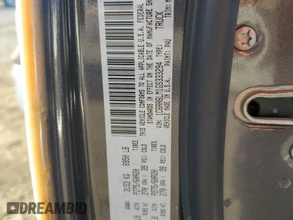 2016 Ram 1500 Big Horn z VIN 1C6RR6LM1GS333294, wystawiony jako Copart lot #81847794 z przebiegiem 43 891 mil mil oraz Szkoda całkowita • Salvage title. Historia ofert i sprzedaży dostępna na DreamBid. Obrazek 14.