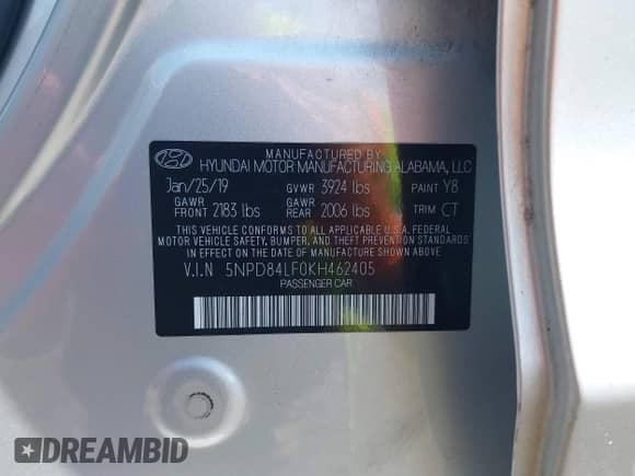 2019 Hyundai Elantra Value Edition z VIN 5NPD84LF0KH462405, wystawiony jako IAAI lot #42476227 z przebiegiem 72 090 mil mil oraz . Historia ofert i sprzedaży dostępna na DreamBid. Obrazek 9.