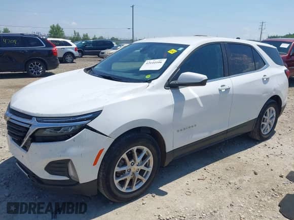 2022 Chevrolet Equinox LT with VIN 3GNAXKEV0NL308979, listed as a IAAI auction lot 42644106 with 25,116 mi miles and . Bid and sale history available at DreamBid. Image 2.