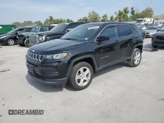 2023 Jeep Compass Sport with VIN 3C4NJDAN9PT549195, listed as a Copart auction lot 80944495 with 24,244 mi miles and Salvage title. Bid and sale history available at DreamBid. Image 1.