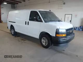 2021 Chevrolet Express Cargo with VIN 1GCWGAFP1M1168388, listed as a IAAI auction lot 43479917 with 75,043 mi miles and . Bid and sale history available at DreamBid. Image 1.