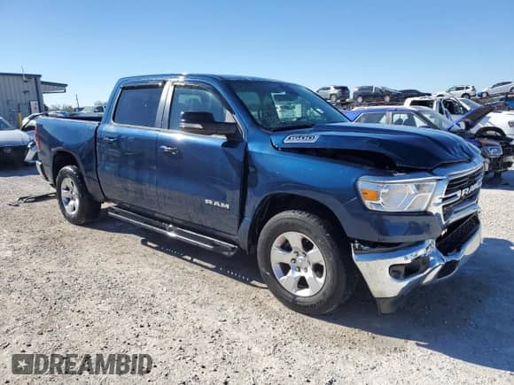 2021 Ram 1500 Big Horn with VIN 1C6RREFG6MN589974, listed as a Copart auction lot 82970744 with 43,167 mi miles and Salvage title. Bid and sale history available at DreamBid. Image 4.