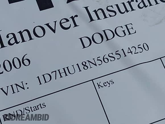 2006 Dodge 1500 SLT с VIN 1D7HU18N56S514250, выставлен на аукционе IAAI как лот 42625070 с пробегом 132 441 миль миль и . История ставок и продаж доступна на DreamBid. Изображение 9.