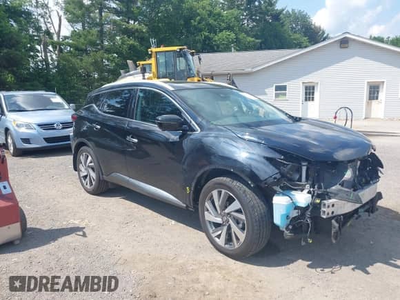 2020 Nissan Murano SL with VIN 5N1AZ2CS5LN166164, listed as a IAAI auction lot 42593263 with 67,369 mi miles and . Bid and sale history available at DreamBid. Image 1.