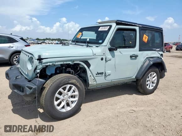 2023 Jeep Wrangler Sport with VIN 1C4HJXAG2PW650279, listed as a Copart auction lot 65038835 with 10,349 mi miles and Salvage title. Bid and sale history available at DreamBid. Image 1.