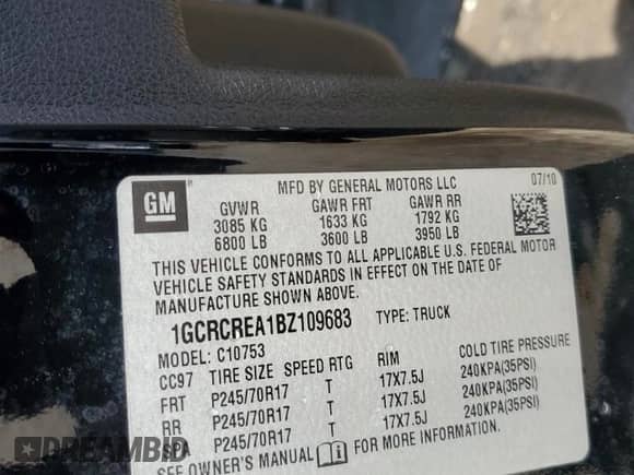 2011 Chevrolet Silverado 1500 LS z VIN 1GCRCREA1BZ109683, wystawiony jako Copart lot #68828245 z przebiegiem 191 316 mil mil oraz Szkoda całkowita • Salvage title. Historia ofert i sprzedaży dostępna na DreamBid. Obrazek 12.