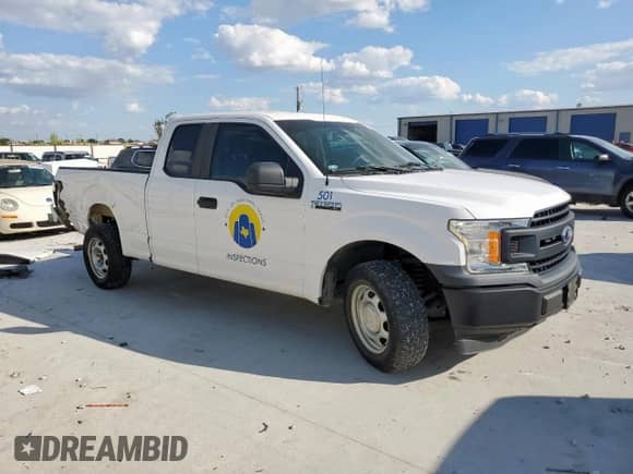 2018 Ford F-150 XL with VIN 1FTEX1CB2JKD38414, listed as a Copart auction lot 80480605 with 43,405 mi miles and Salvage title. Bid and sale history available at DreamBid. Image 4.