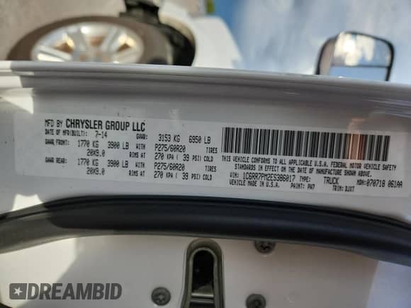 2014 Ram 1500 Longhorn z VIN 1C6RR7PM2ES386017, wystawiony jako Copart lot #84706265 z przebiegiem 111 946 mil mil oraz Szkoda całkowita • Salvage title. Historia ofert i sprzedaży dostępna na DreamBid. Obrazek 12.
