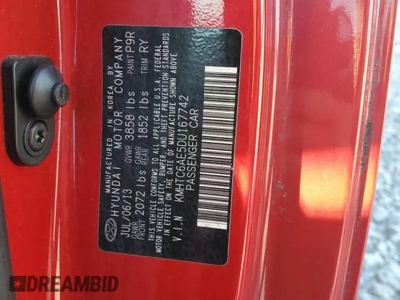 2013 Hyundai Veloster Turbo с VIN KMHTC6AE5DU167742, выставлен на аукционе Copart как лот 84651835 с пробегом 102 386 миль миль и Чистый • Clean title. История ставок и продаж доступна на DreamBid. Изображение 13.