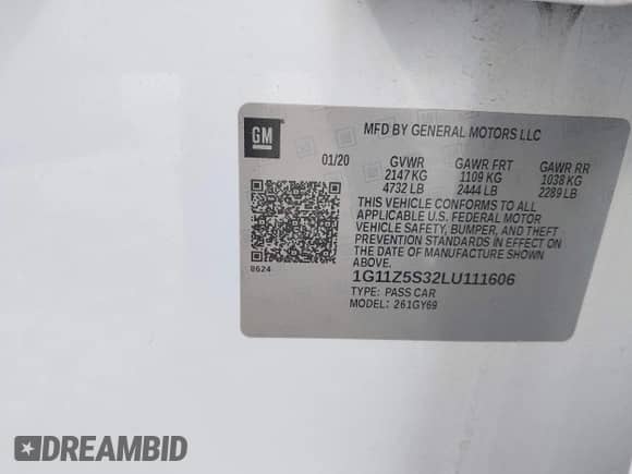 2020 Chevrolet Impala LT с VIN 1G11Z5S32LU111606, выставлен на аукционе IAAI как лот 43311879 с пробегом 172 137 миль миль и . История ставок и продаж доступна на DreamBid. Изображение 9.