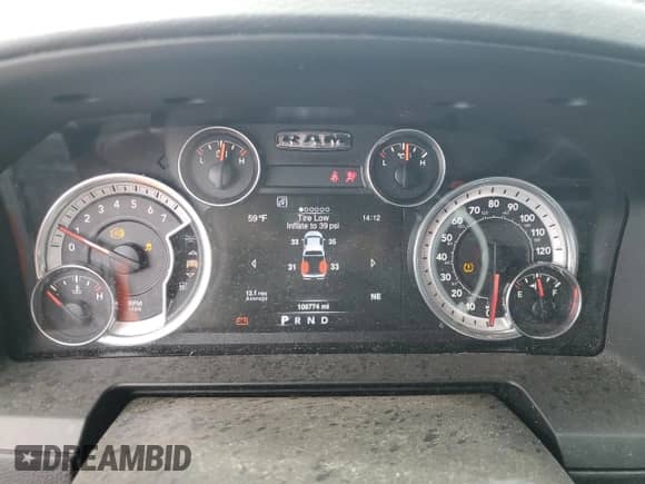 2016 Ram 1500 Sport with VIN 1C6RR7UT7GS214628, listed as a Copart auction lot 52406845 with 106,774 mi miles and Salvage title. Bid and sale history available at DreamBid. Image 9.