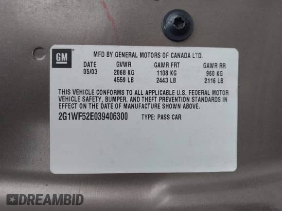 2003 Chevrolet Impala z VIN 2G1WF52E039406300, wystawiony jako IAAI lot #43564073 z przebiegiem 201 249 mil mil oraz . Historia ofert i sprzedaży dostępna na DreamBid. Obrazek 9.