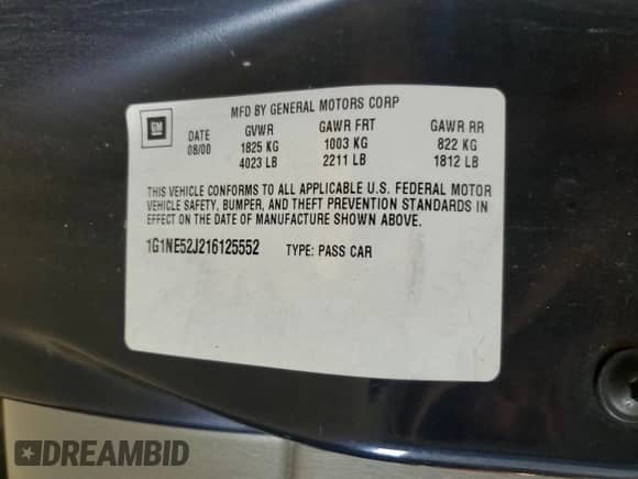 2001 Chevrolet Malibu LS с VIN 1G1NE52J216125552, выставлен на аукционе Copart как лот 80380685 с пробегом 48 241 миль миль и Чистый • Clean title. История ставок и продаж доступна на DreamBid. Изображение 12.