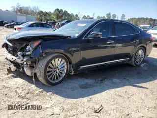 2014 Hyundai Equus Ultimate z VIN KMHGH4JH1EU089995, wystawiony jako Copart lot #46342265 z przebiegiem 121 087 mil mil oraz Szkoda całkowita • Salvage title. Historia ofert i sprzedaży dostępna na DreamBid. Obrazek 1.