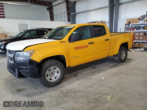 2018 Chevrolet Colorado 4WD Work Truck with VIN 1GCGTBEN9J1323108, listed as a Copart auction lot 64001795 with 149,605 mi miles and Salvage title. Bid and sale history available at DreamBid. Image 1.
