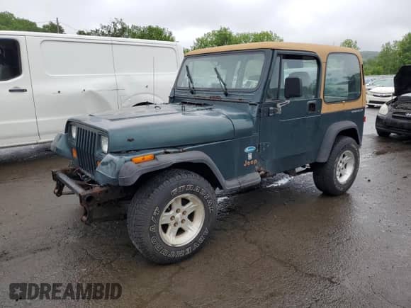 1993 Jeep Wrangler z VIN 1J4FY29SXPP244477, wystawiony jako Copart lot #58028375 z przebiegiem 152 762 mil mil oraz Czysty tytuł • Clean title. Historia ofert i sprzedaży dostępna na DreamBid. Obrazek 1.