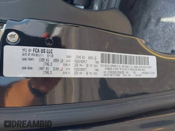 2018 Dodge Grand Caravan SE z VIN 2C4RDGBG3JR304526, wystawiony jako IAAI lot #42605129 z przebiegiem 139 660 mil mil oraz . Historia ofert i sprzedaży dostępna na DreamBid. Obrazek 9.