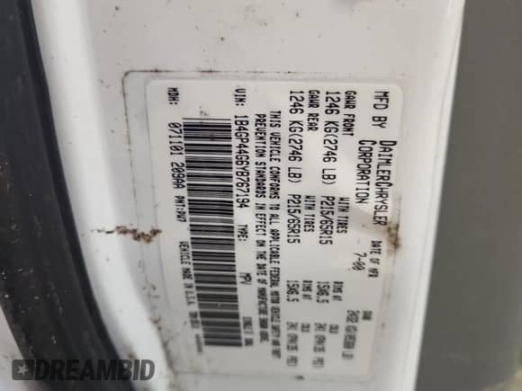 2000 Dodge Caravan SE с VIN 1B4GP44G6YB767194, выставлен на аукционе Copart как лот 84815615 с пробегом Не указан миль и На запчасти • Non repairable. История ставок и продаж доступна на DreamBid. Изображение 14.