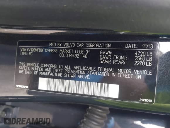 2015 Volvo S60 T5 Drive-E Premier with VIN YV126MFB9F1299878, listed as a IAAI auction lot 42781752 with 128,657 mi miles and . Bid and sale history available at DreamBid. Image 9.