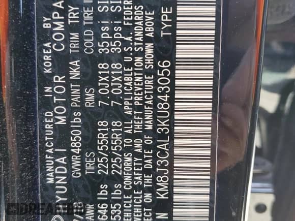 2019 Hyundai Tucson Ultimate с VIN KM8J3CAL3KU843056, выставлен на аукционе Copart как лот 48921823 с пробегом 37 269 миль миль и . История ставок и продаж доступна на DreamBid. Изображение 12.