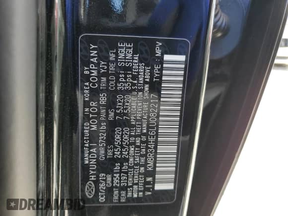 2020 Hyundai Palisade SEL с VIN KM8R34HE6LU082217, выставлен на аукционе Copart как лот 62625044 с пробегом 88 310 миль миль и Списание • Salvage title. История ставок и продаж доступна на DreamBid. Изображение 15.