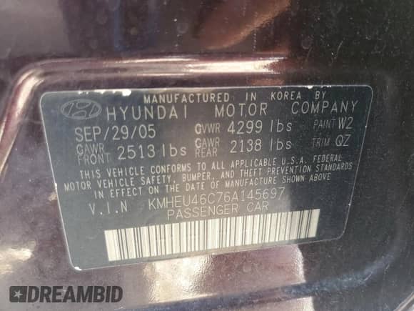 2006 Hyundai Sonata GLS с VIN KMHEU46C76A145697, выставлен на аукционе Copart как лот 81226965 с пробегом 236 028 миль миль и Списание • Salvage title. История ставок и продаж доступна на DreamBid. Изображение 12.
