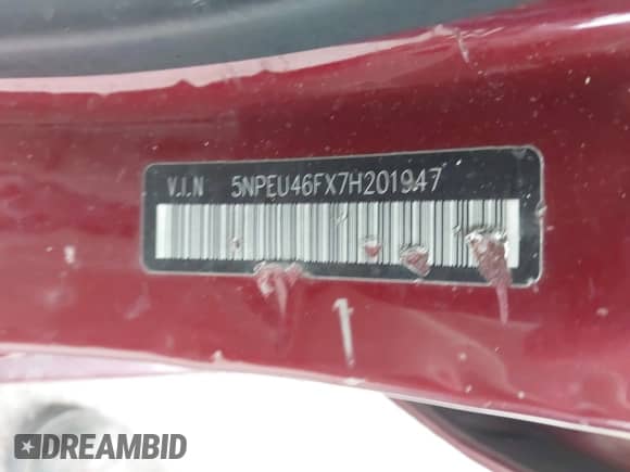 2007 Hyundai Sonata SE с VIN 5NPEU46FX7H201947, выставлен на аукционе IAAI как лот 43223401 с пробегом 188 382 миль миль и . История ставок и продаж доступна на DreamBid. Изображение 9.