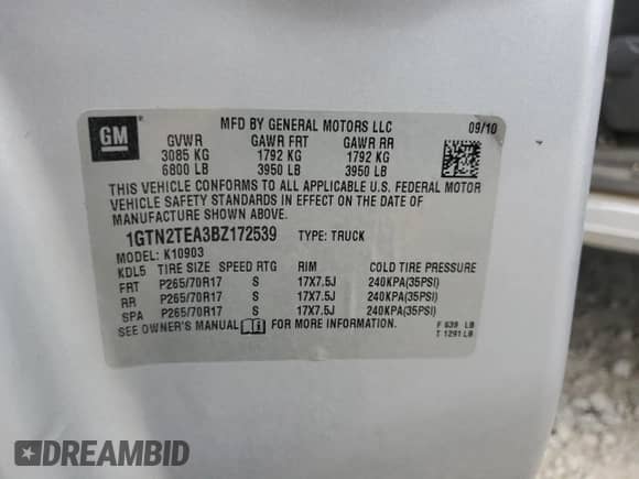 2011 GMC Sierra 1500 Work Truck z VIN 1GTN2TEA3BZ172539, wystawiony jako Copart lot #68126505 z przebiegiem 83 942 mil mil oraz Czysty tytuł • Clean title. Historia ofert i sprzedaży dostępna na DreamBid. Obrazek 12.