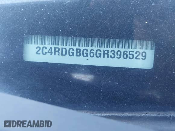 2016 Dodge Grand Caravan SE with VIN 2C4RDGBG6GR396529, listed as a IAAI auction lot 43514605 with 134,419 mi miles and . Bid and sale history available at DreamBid. Image 12.