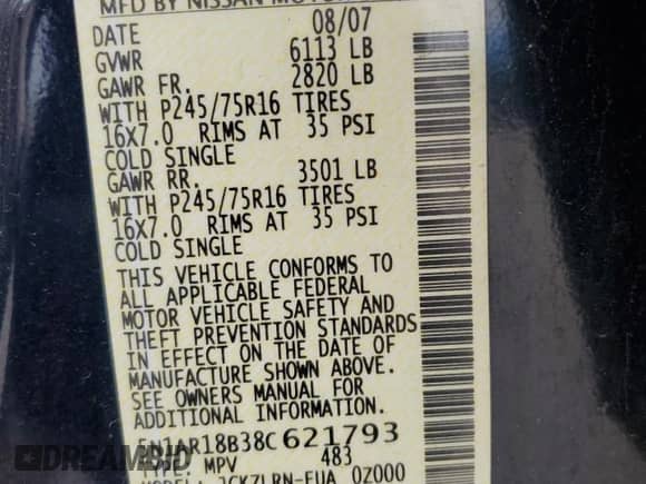 2008 Nissan Pathfinder SE z VIN 5N1AR18B38C621793, wystawiony jako Copart lot #62580165 z przebiegiem 197 482 mil mil oraz Czysty tytuł • Clean title. Historia ofert i sprzedaży dostępna na DreamBid. Obrazek 13.