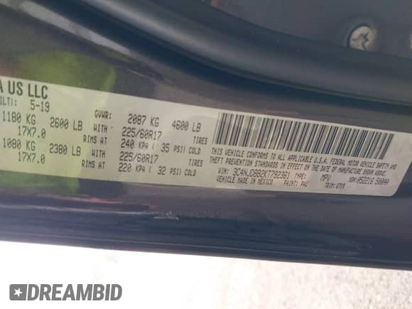 2019 Jeep Compass Latitude с VIN 3C4NJDBB2KT792361, выставлен на аукционе IAAI как лот 42898036 с пробегом Не указан миль и . История ставок и продаж доступна на DreamBid. Изображение 9.