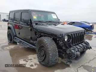 2022 Jeep Wrangler Unlimited Sahara with VIN 1C4HJXEGXNW222743, listed as a IAAI auction lot 41380862 with 47,386 mi miles and . Bid and sale history available at DreamBid. Image 1.