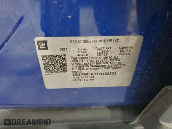 2017 Chevrolet Bolt EV LT с VIN 1G1FW6S01H4182801, выставлен на аукционе Copart как лот 80724345 с пробегом 107 883 миль миль и Списание • Salvage title. История ставок и продаж доступна на DreamBid. Изображение 13.