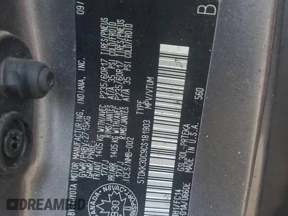 2012 Toyota Sienna LE AAS с VIN 5TDKK3DC9CS181903, выставлен на аукционе Copart как лот 80468165 с пробегом Не указан миль и На запчасти • Non repairable. История ставок и продаж доступна на DreamBid. Изображение 13.