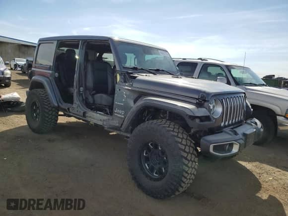 2021 Jeep Wrangler Unlimited Sahara with VIN 1C4HJXEG5MW620621, listed as a Copart auction lot 48467575 with 30,114 mi miles and Salvage title. Bid and sale history available at DreamBid. Image 4.