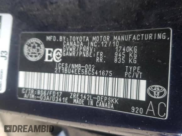 2011 Toyota Corolla S z VIN 2T1BU4EE5BC541675, wystawiony jako Copart lot #90057075 z przebiegiem 213 703 mil mil oraz Szkoda całkowita • Salvage title. Historia ofert i sprzedaży dostępna na DreamBid. Obrazek 13.