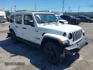 2021 Jeep Wrangler Unlimited Sahara with VIN 1C4HJXEN2MW528137, listed as a IAAI auction lot 42134514 with 50,030 mi miles and . Bid and sale history available at DreamBid. Image 1.