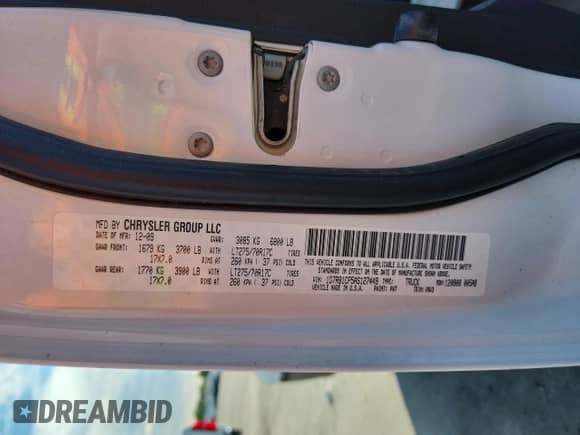 2010 Dodge 1500 TRX with VIN 1D7RB1CP5AS127449, listed as a Copart auction lot 70948365 with 103,747 mi miles and Non repairable. Bid and sale history available at DreamBid. Image 12.