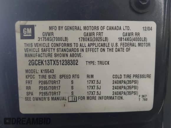 2005 Chevrolet Silverado 1500 LS с VIN 2GCEK13TX51238302, выставлен на аукционе IAAI как лот 43407936 с пробегом 257 995 миль миль и . История ставок и продаж доступна на DreamBid. Изображение 9.