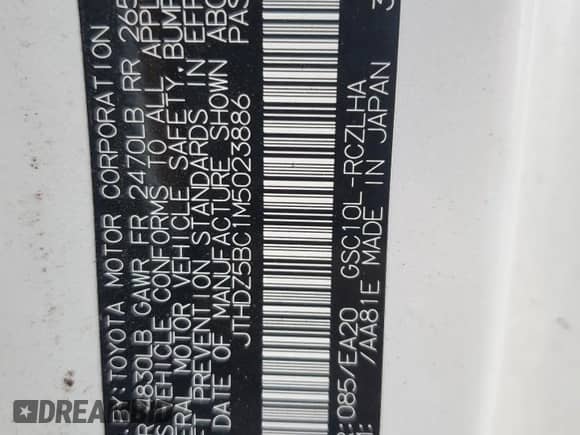 2021 Lexus RC 350 with VIN JTHDZ5BC1M5023886, listed as a Copart auction lot 88706725 with 46,931 mi miles and Salvage title. Bid and sale history available at DreamBid. Image 12.