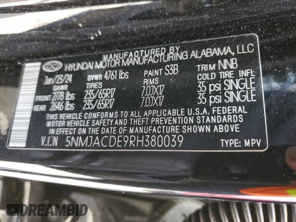 2024 Hyundai Tucson SE z VIN 5NMJACDE9RH380039, wystawiony jako Copart lot #62517365 z przebiegiem 18 711 mil mil oraz Szkoda całkowita • Salvage title. Historia ofert i sprzedaży dostępna na DreamBid. Obrazek 12.