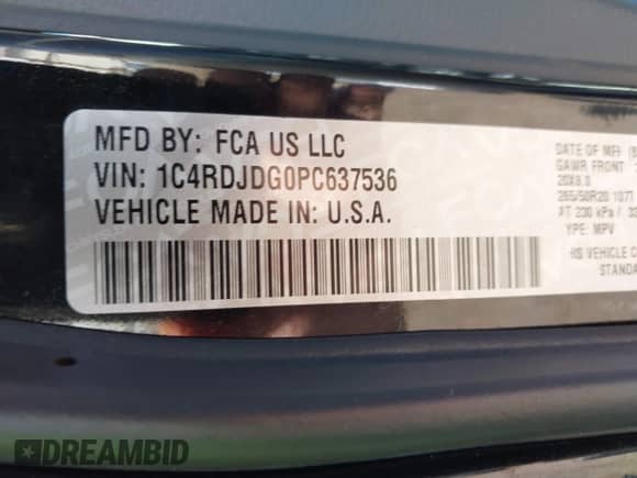 2023 Dodge Durango GT z VIN 1C4RDJDG0PC637536, wystawiony jako IAAI lot #42510747 z przebiegiem 40 011 mil mil oraz . Historia ofert i sprzedaży dostępna na DreamBid. Obrazek 9.