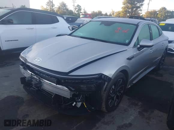 2025 Hyundai Sonata SEL with VIN KMHL64JA9SA468974, listed as a IAAI auction lot 43492347 with 13,050 mi miles and . Bid and sale history available at DreamBid. Image 2.