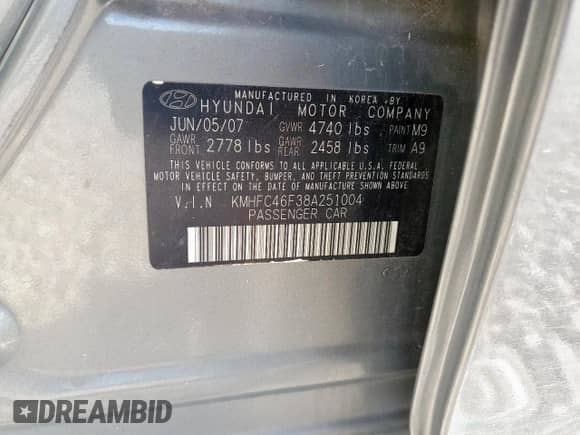 2008 Hyundai Azera Limited с VIN KMHFC46F38A251004, выставлен на аукционе Copart как лот 68874565 с пробегом 181 138 миль миль и Списание • Salvage title. История ставок и продаж доступна на DreamBid. Изображение 12.