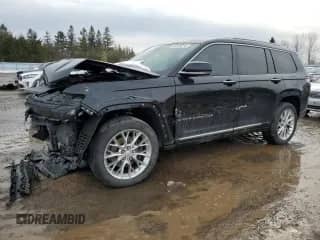 2021 Jeep Grand Cherokee Summit Reserve with VIN 1C4RJKEG4M8165966, listed as a Copart auction lot 43779215 with 57,122 mi miles and Salvage title. Bid and sale history available at DreamBid. Image 1.