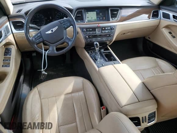 2015 Hyundai Genesis 3.8L with VIN KMHGN4JE4FU101735, listed as a Copart auction lot 75965824 with 131,399 mi miles and Salvage title. Bid and sale history available at DreamBid. Image 8.